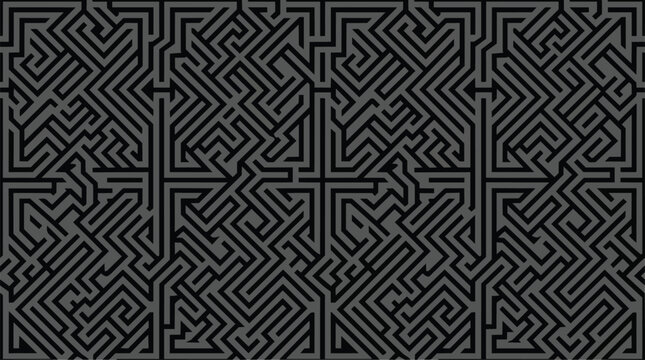 A complex maze pattern fills the entire frame on a black background