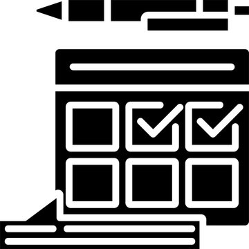 Solid Fill Schedule Icon