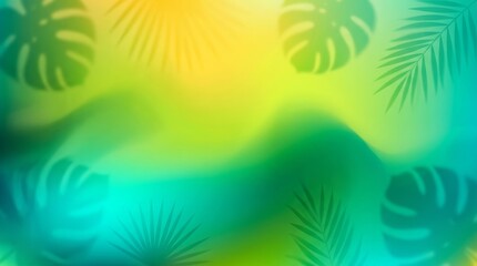 Obraz premium Tropical leaf shadows on colorful gradient background