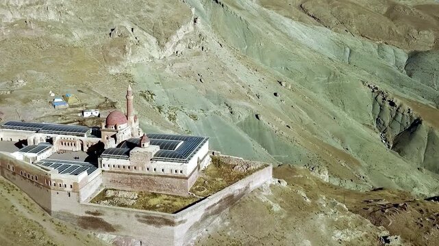 Ishak Pasha Palace Historic Ottoman Architecture with Mount Ararat Landscape Turkey