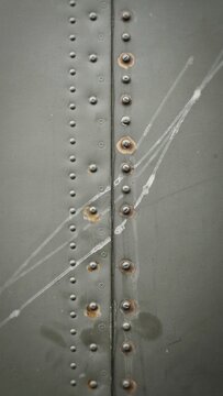  Weathered Vintage Aircraft Aluminum Metal Panel with Rivets
