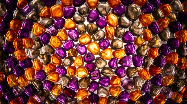 Abstract Geometric Pattern of Purple Orange Shapes
