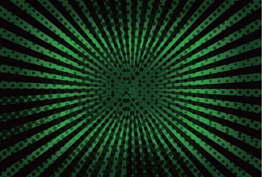 Abstract Green Comic Style Sunburst Background