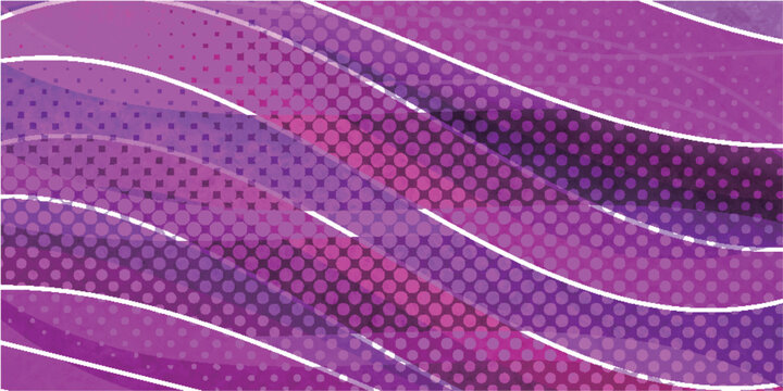 Vibrant Purple Abstract Waves With Halftone Texture Background