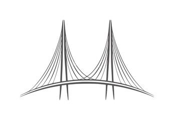 Fototapeta premium Minimalist cable stayed bridge dark grey lines suspension structure