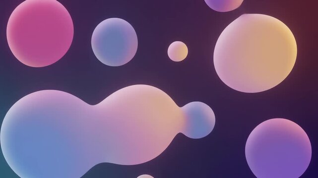 Abstract geometric moon phases seamless loop animation. Overlapping crescent and full moon shapes in soft purple, pink, and gold gradient colors. 