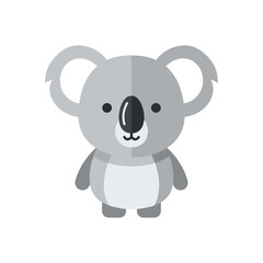 Fototapeta premium Cute Cartoon Koala Illustration Isolated on White Background Minimalist Style