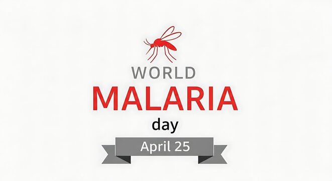 Mosquito icon above world malaria day text and date