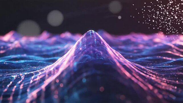 Digital landscape abstract data flow network connection