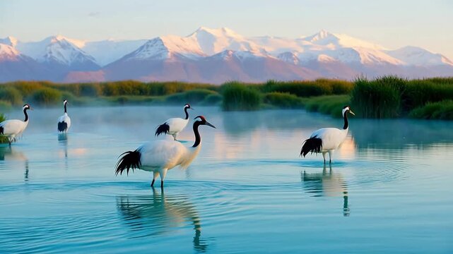 Black-necked Crane in Highland Wetland