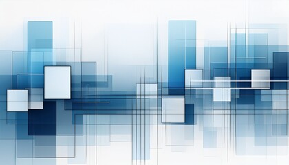 Fototapeta premium Abstract Blue Squares Background Modern Futuristic Blue And Soft Gray Geometric Square Shape Overlapping Layer On White Background