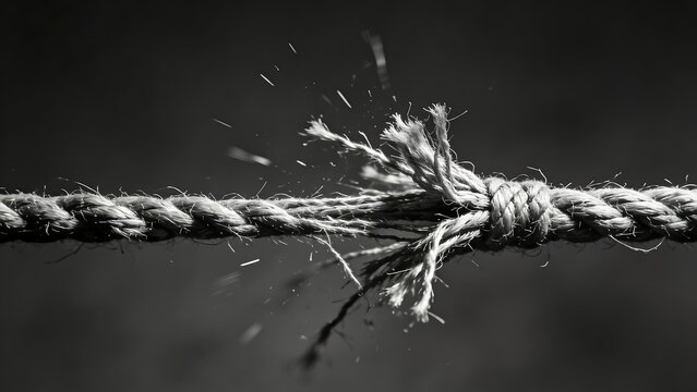 Fraying Rope Snapping Under Extreme Tension