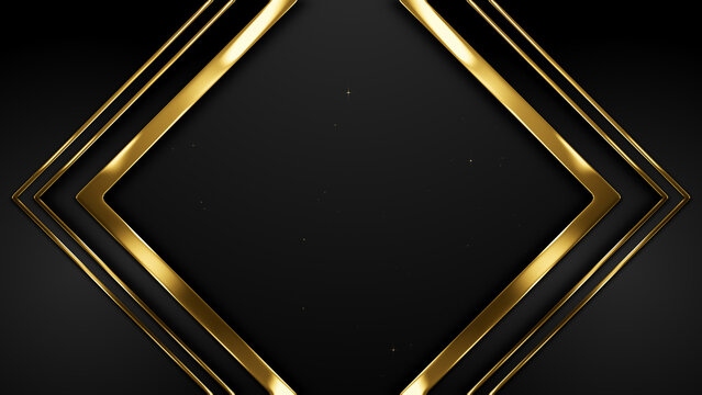 Luxury Black and Gold Diamond Frame Particles Awards Trailer Titles Cinematic Openers Intro Background