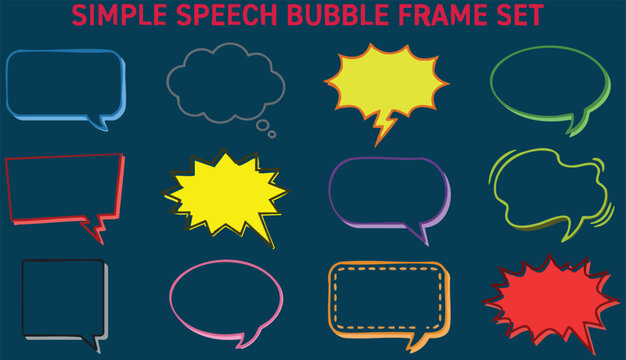 Simple speech bubble and frame set