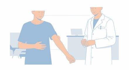 Fototapeta premium Doctor examining patient's arm, medical consultation