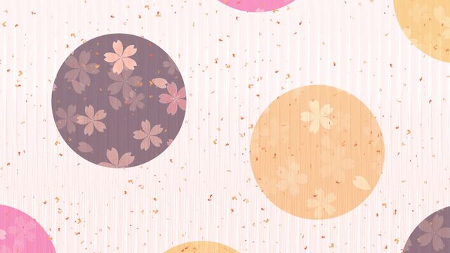 Polka dot pattern with cherry blossoms 4K