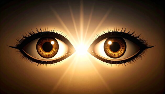 Enigmatic eyes gazing with ethereal glow creating captivating ambiance
