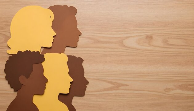 Paper cutout of diverse people on a wooden background, symbolizing support for Appendix Cancer Awareness and resilience