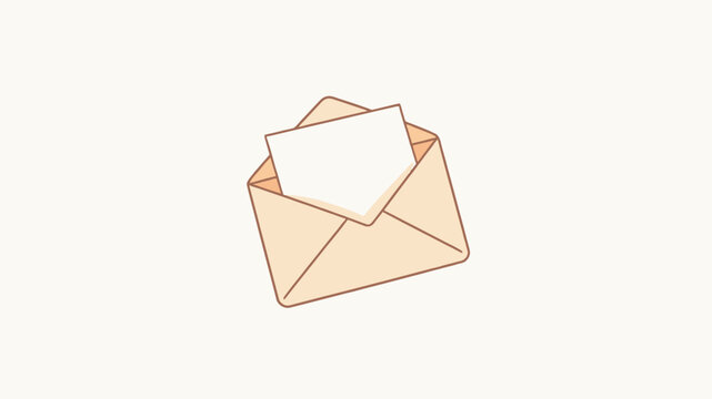 Open envelope with letter illustration in warm tones