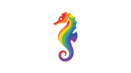Rainbow Seahorse Pride Symbol - LGBTQ Marine Life © Prasetyo
