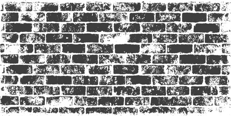 Distressed Grunge Brick Wall Texture Background Vector in Black and White © M2L