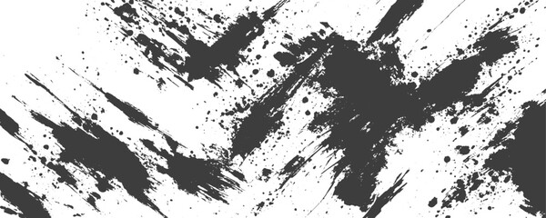 Fototapeta premium Abstract Black Ink Splatter and Brush Stroke Grunge Texture Vector Background