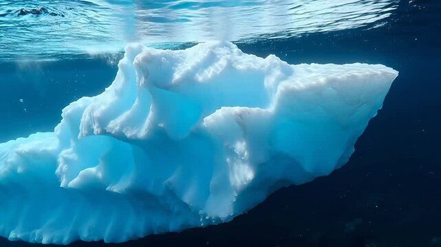 Calved Iceberg Fragment Tumbles in Arctic Waters