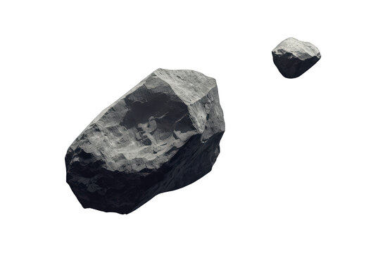Asteroids floating in space, cosmic celestial bodies, space rock, meteoroid, astronomy concept, 3d rendering