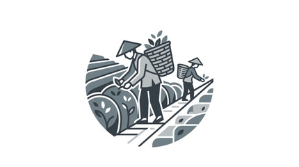 Two men working on railroad tracks. © Sari