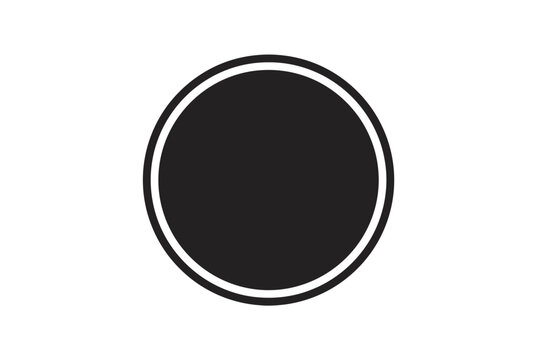 Minimalist black semi circle with white outline on a plain white background