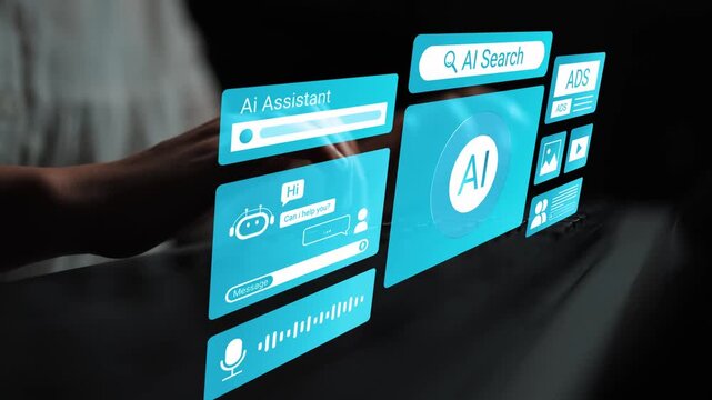 Innovative Digital Interface Featuring AI Technology and Virtual Assistant in Modern User Experience with Interactive Touchscreen Display Elements Gluon.