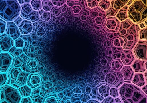Deeply layered conceptual visualization of endless non-objective structures and complex geometric patterns, representing infinite thought, wallpaper, visualization, Infinite