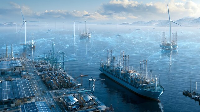 Global renewable energy trade, offshore wind farms, solar panel exports, hydrogen transportation