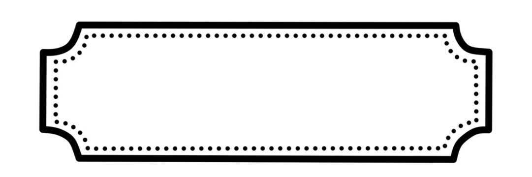 Vintage elegant black line frame with decorative dotted border isolated on white background for greeting card invitation template design element
