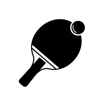 Ping Pong Paddle and Ball Icon.