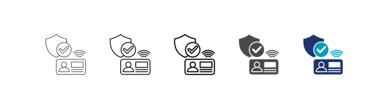 access control icon set consisting of multiple styles vector illustration. editable stroke