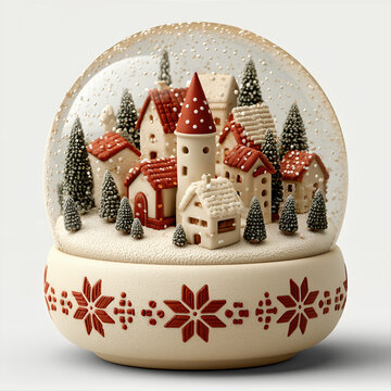 Magical Miniature Christmas Town Inside a Glass Snow Globe