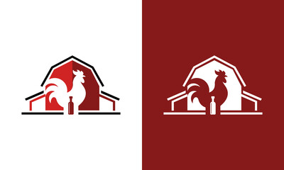 Rooster Chicken and Barn Farm... © dwi