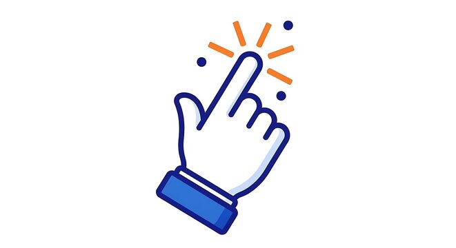 A hand with index finger pointing up and sparks