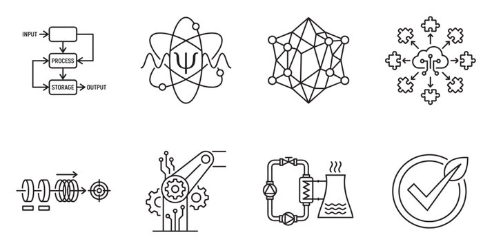 Process flow input output storage with atom energy research and technology innovations.
