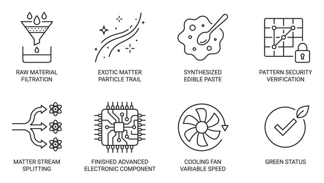 Raw material filtration system and exotic particle trail abstract.