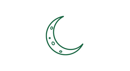 Crescent Moon Icon Simple Design Element. © Andi