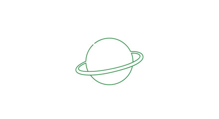 Simple Line Drawing of Saturn Planet. © Andi