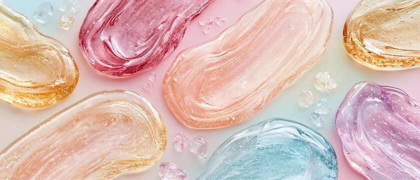 パステルカラーのキャンディ風透明ジェルのかわいい抽象背景