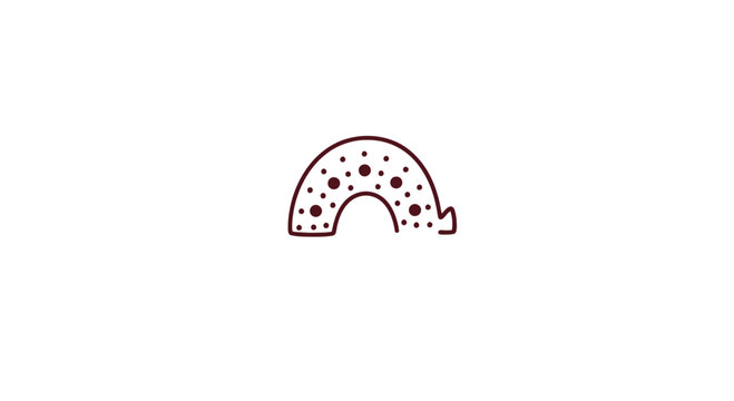 Simple Black and White Rainbow Icon.