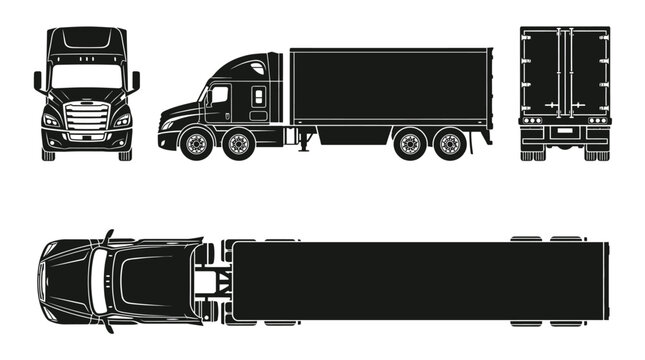 Semi Truck Trailer Vehicle Transport.