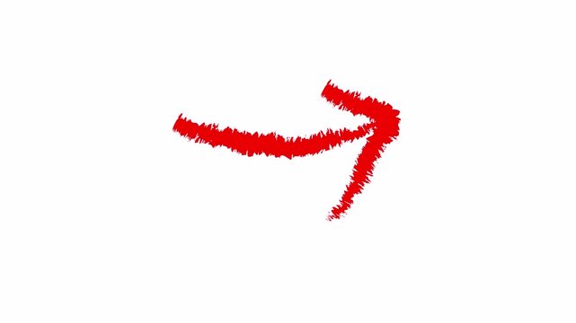 red brush arrow scribble animation  alpha channel 4k