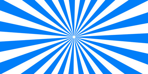 A dynamic radial burst of alternating blue and white rays emanates from a bright center, creating a striking graphic effect. © MUSCLE
