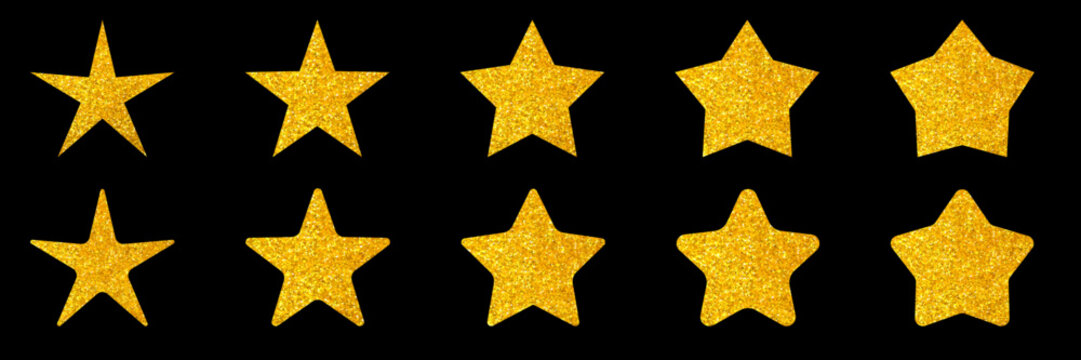 Set rating stars icon badges. Feedback customers. Rank, level of satisfaction rating. Five stars customer product rating review. 5 star rating icon. Vector illustration.