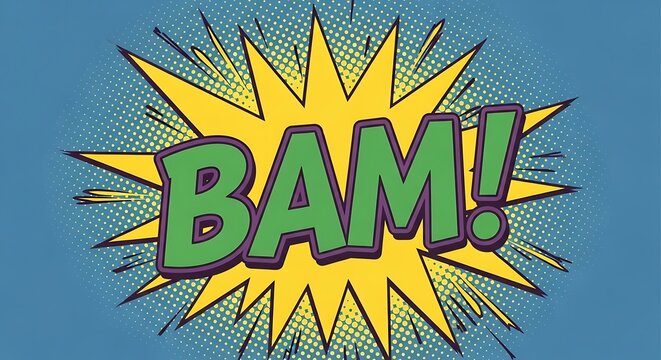 BAM Comic Book Pop Art Explosion Sound Effect.